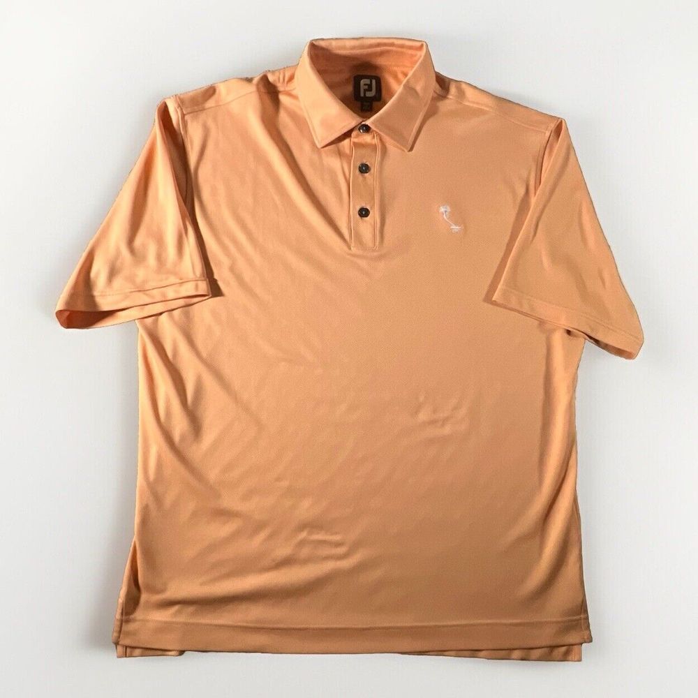 FootJoy Polo Shirt Mens Orange Size Large Pullover Collard Golf‎ Shirt